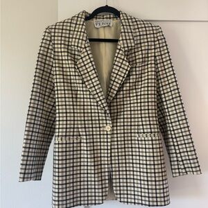 VINTAGE GIANFRANCO FERRE Ivory with Black Checkered Blazer